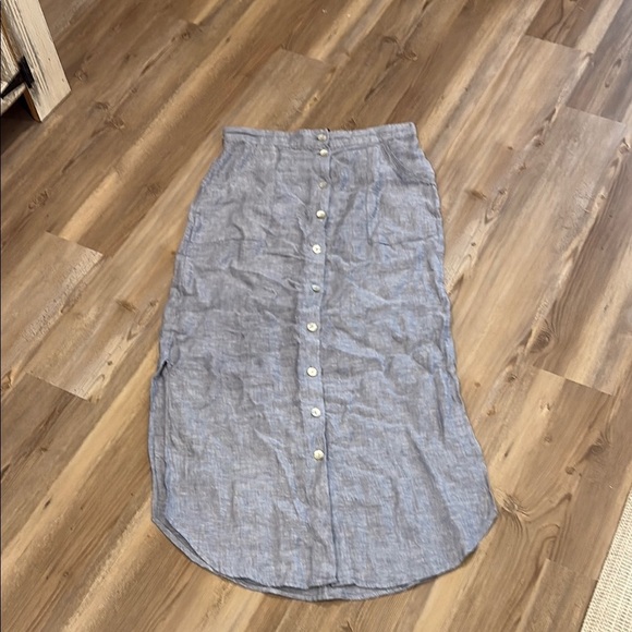 Tahari Blue 100% linen skirt - Picture 1 of 8